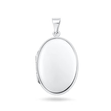 Load image into Gallery viewer, Sterling Silver Polished Oval 32mm Locket Pendant