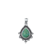 Load image into Gallery viewer, Sterling Silver Oxidized Genuine Turquoise Pendant-18mm