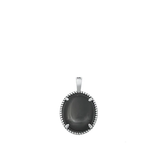 Sterling Silver Oxidized Black Agate Stone Pendant