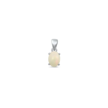 Load image into Gallery viewer, Sterling Silver Genuine Ethiopian Opal Solitaire Stone Pendant