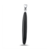 Sterling Silver Oxidized Black Agate Pendant-38mm