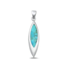 Load image into Gallery viewer, Sterling Silver Oxidized Drop Genuine Turquoise Stone Pendant