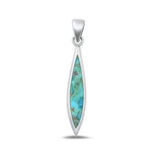 Load image into Gallery viewer, Sterling Silver Oxidized Genuine Turquoise Pendant-29.4mm
