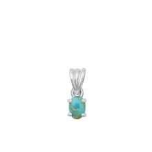 Load image into Gallery viewer, Sterling Silver Oxidized Genuine Turquoise Stone Solitaire Pendant