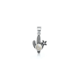 Sterling Silver Oxidized And Polished Cactus Moonstone Pendant