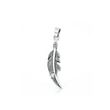 Sterling Silver Oxidized And Polished Feather Moonstone Pendant