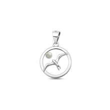 Load image into Gallery viewer, Sterling Silver Oxidized And Polished Bird Moonstone Pendant