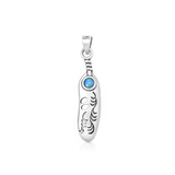 Sterling Silver Oxidized And Polished Tribal Blue Lab Opal Pendant