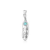 Sterling Silver Oxidized And Polished Genuine Turquoise Stone Tribal Pendant