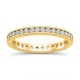 Sterling Silver Yellow Gold Plated Eternity CZ Ring