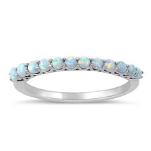 Load image into Gallery viewer, Sterling Silver White Lab Opal Ring