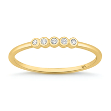 Load image into Gallery viewer, Sterling Silver Yellow Gold Plated Clear CZ Ring