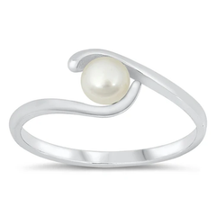 Sterling Silver 7mm Freshwater Pearl Ring