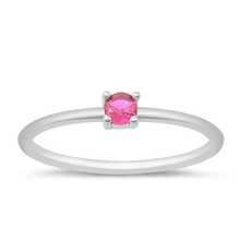 Load image into Gallery viewer, Sterling Silver Rhodium Plated Ruby CZ Ring