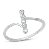 Sterling Silver Rhodium Plated 13.5mm Clear CZ Ring