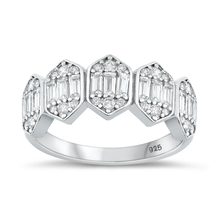 Load image into Gallery viewer, Sterling Silver Rhodium Plated 8.5mm Clear CZ Ring
