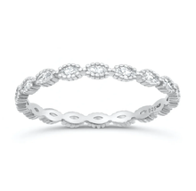 Load image into Gallery viewer, Sterling Silver Rhodium Plated Marquise Band Clear CZ Ring