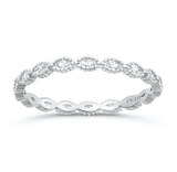Sterling Silver Rhodium Plated Marquise Band Clear CZ Ring
