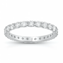 Load image into Gallery viewer, Sterling Silver Rhodium Plated 2.3mm Clear CZ Ring