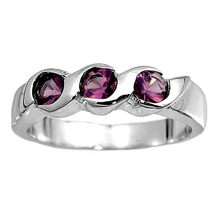 Load image into Gallery viewer, Sterling Silver Rhodium Plated 4mm Amethyst Color CZ Baby Ring