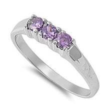 Load image into Gallery viewer, Sterling Silver Rhodium Plated Amethyst Color Stone Baby Ring