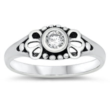 Load image into Gallery viewer, Sterling Silver Rhodium Plated Clear CZ Baby Ring-5mm