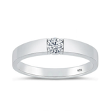 Sterling Silver Rhodium Plated Lab Created Diamond Tension Set Ring
