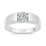 Sterling Silver Rhodium Plated Round 6mm Lab Created Diamond Tension Set Ring