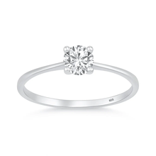Load image into Gallery viewer, Sterling Silver Rhodium Plated Round 5mm Lab Created Diamond Solitaire Ring