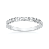 Sterling Silver Rhodium Plated Lab Created Diamond Half Eternity Band Ring