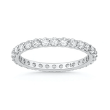 Sterling Silver Rhodium Plated Lab Created Diamond Eternity Band Ring