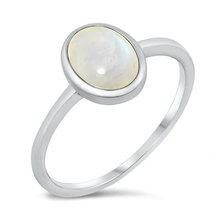 Load image into Gallery viewer, Sterling Silver Oval Genuine Moonstone Ring