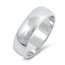 Load image into Gallery viewer, Sterling Silver Round 6mm Designed Wedding Band