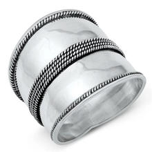 Load image into Gallery viewer, Sterling Silver 22mm Bali Design Ring