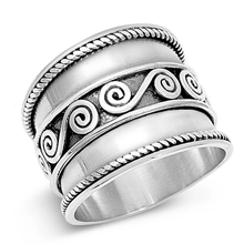 Load image into Gallery viewer, Sterling Silver Oxidized Celtic Bali Design Ring