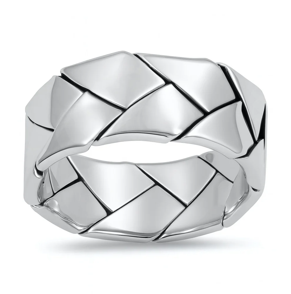 Sterling Silver Oxidized And Polished Plain Ring