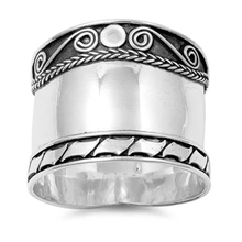 Load image into Gallery viewer, Sterling Silver 10mm Bali Design Ring