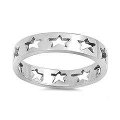 Sterling Silver Stars Baby Ring