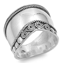 Load image into Gallery viewer, Sterling Silver Celtic V Shape Bali Design Ring