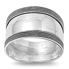 Load image into Gallery viewer, Sterling Silver 12mm Bali Design Ring