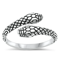 Sterling Silver Oxidized Snake Ring