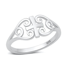 Load image into Gallery viewer, Sterling Silver Rhodium Plated Medieval Cross Ring