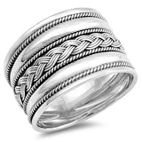 Sterling Silver Oxidized 16mm Knot Bali Design Ring