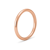 Sterling Silver Rose Gold Plated Rounded Band Ring