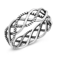 Load image into Gallery viewer, Sterling Silver Oxidized And Polished Braid Ring