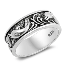 Load image into Gallery viewer, Sterling Silver Oxidized Dolphin Ring
