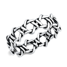 Load image into Gallery viewer, Sterling Silver Oxidized And Polished Braided Star Ring