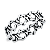 Sterling Silver Oxidized And Polished Braided Star Ring