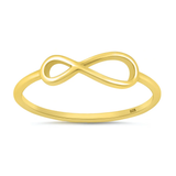 Sterling Silver Yellow Gold Plated Infinity Sign Ring
