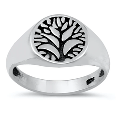 Sterling Silver Oxidized Tree Of Life Ring
